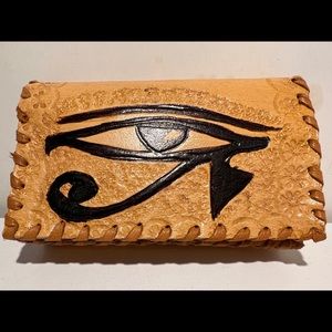 Egyptian Horus Eye wallet - Hand Crafted Real Leather NEW